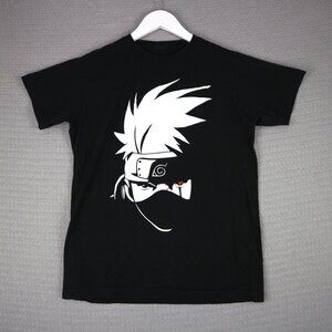 Naruto Kakashi Naruto Shippuden Anime Tee Mens Small Black